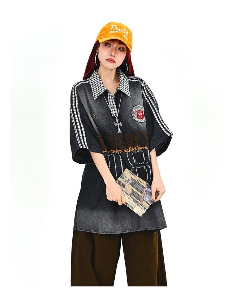 主役級  美人度アップ   売れ筋  全2色 ロゴプリント 男女兼用 半袖シャツ F-13036