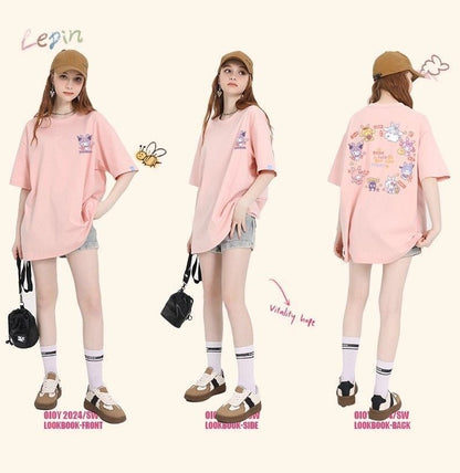 大人可愛い ゆったり カジュアル 大人気 半袖 Tシャツ F-13313