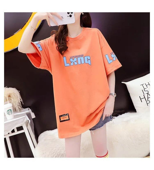 質感のいい   熊柄 オーバーサイズ Tシャツ ＜F-2878＞