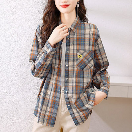 超人気 オシャレ 都市ファッショ デザイン チェック柄 切り替え Tシャツ ＜F-9514＞