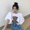 キュート プリント ファッション ゆったり 全4色 半袖 Tシャツ＜F-11521＞