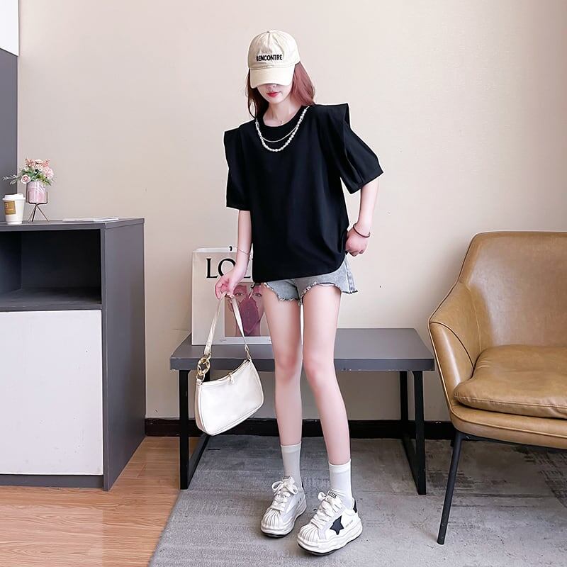 売り切れ必至 簡潔 個性派 ファッション 全3色 半袖Tシャツ<F-8514>