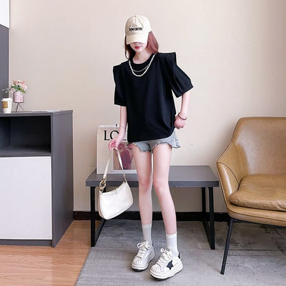 売り切れ必至 簡潔 個性派 ファッション 全3色 半袖Tシャツ<F-8514>