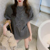 美人度アップ   ビジュー Tシャツ 三色 ゆったり半袖＜F-2945＞