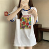 着せ   プリント Tシャツ 四色 ゆったり半袖 ＜F-3019＞