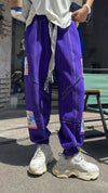 大活躍 高見えデザイン スタイルアップ効果抜群 切り替え プリント 全4色 カジュアルパンツF-9358