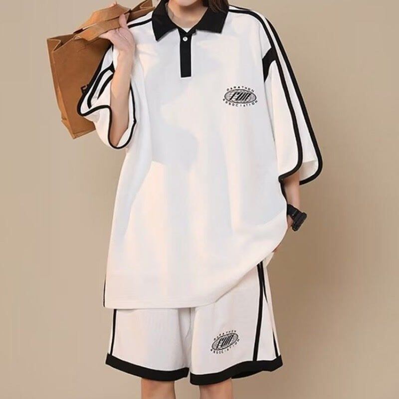 定番シンプル 半袖Ｔシャツⅹパンツセット 絶対流行 男女兼用F-6538
