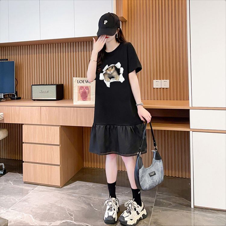 絶対欲しい ネコ カジュアル デザイン ゆったり 半袖 Tシャツ＜F-8658＞