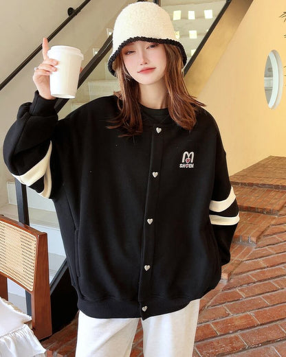 定番シンプル配色   ユニセックスゆったりスタジャン全3色コート＜F-4694＞