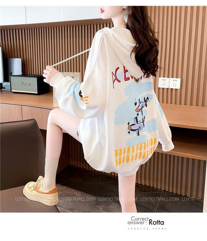 韓国系ビックロゴパーカートップス三色あり＜F-4329＞