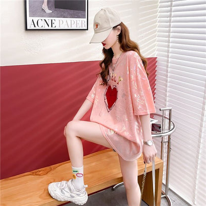 話題沸騰中 ファッション 個性派 プリント 全3色 半袖Tシャツ<F-8508>