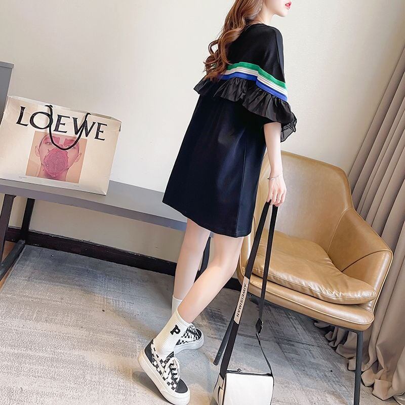新商品 切り替え キュート ゆったり 全2色 半袖Tシャツ＜F-8349＞