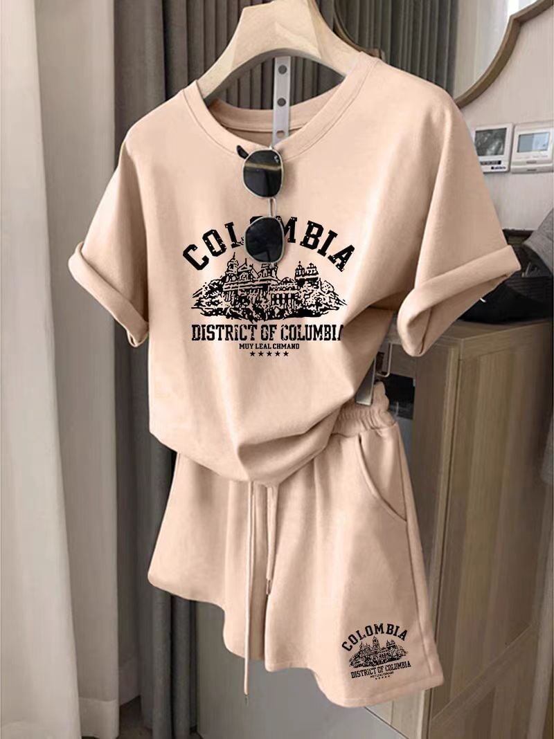 カジュアル 半袖 全４色 Tシャツ ショートパンツ セットアップ ＜F-11598＞
