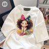 大人可愛い カジュアル 定番シンプル プリント 6種選択可 半袖TシャツF-8906