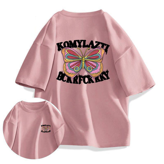 大好評 カジュアル 絶対流行 ルーズ プリント全6色 半袖TシャツF-8914
