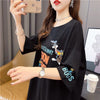 着?せ プリント アルファベット ロングTシャツ 四色 ゆったりワンピース ＜F-4018＞