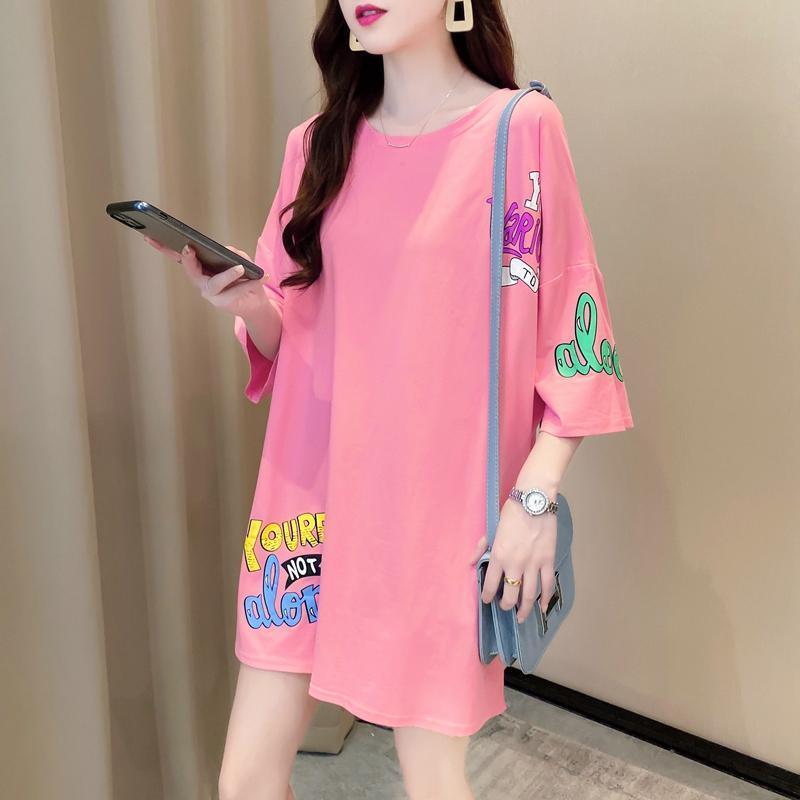 新商品 プリント ファッション ゆったり 全4色 半袖 Tシャツ＜F-11443＞