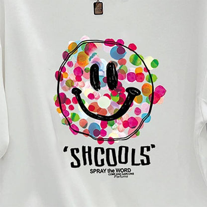話題沸騰中 スマイリー カジュアル 半袖 Tシャツ <F-8651>