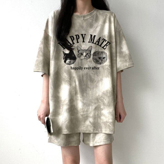 超人気 着心地良い どんな体型にも適合 カジュアル 全5色 半袖 Tシャツ ショートパンツ セットアップ ＜F-9268＞