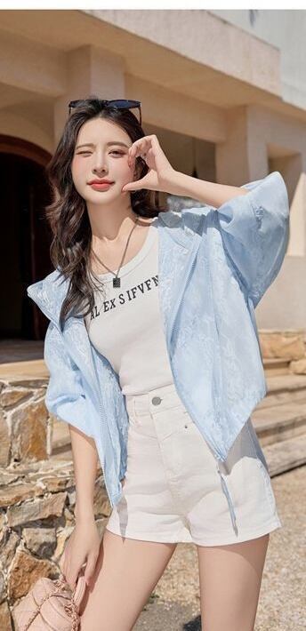 売れ筋 売り切れ必至 美人度アップ 超人気 シンプル 透け感 日焼け対策 3色 シャツ ＜F-11329＞