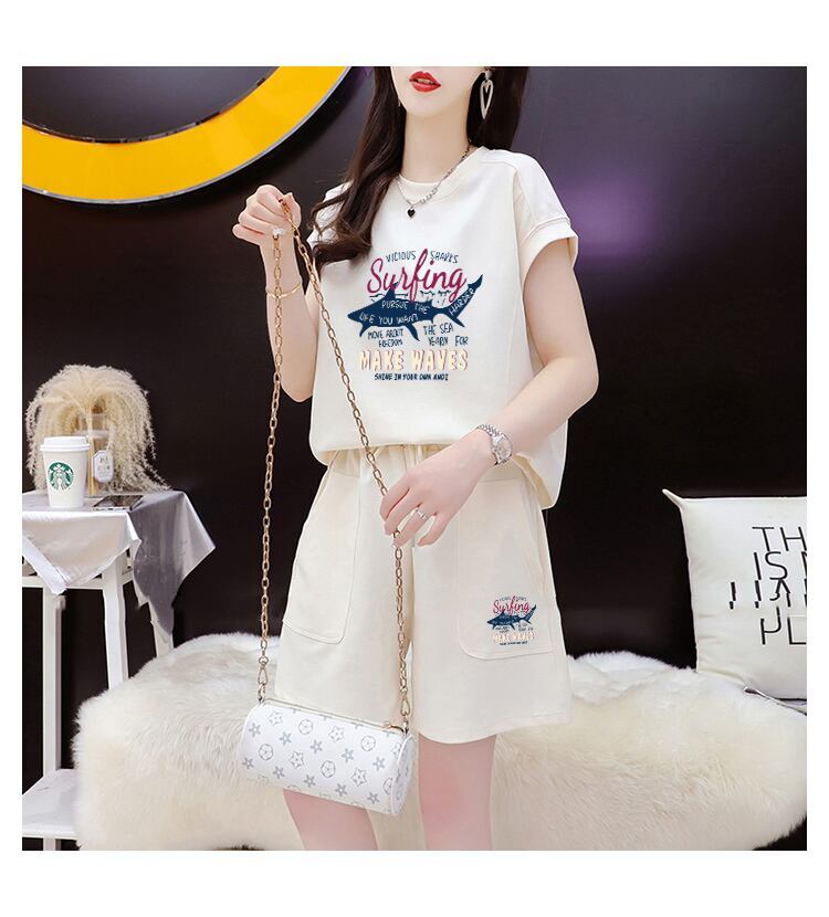 今季マストバイ ファッション カジュアル 半袖Ｔシャツⅹパンツセット全3色 <F-8265>
