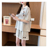 定番シンプル 切り替え カジュアル 半袖Ｔシャツⅹパンツセット全3色 <F-8267>