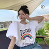 キュート プリント ファッション ゆったり 全4色 半袖 Tシャツ＜F-11521＞