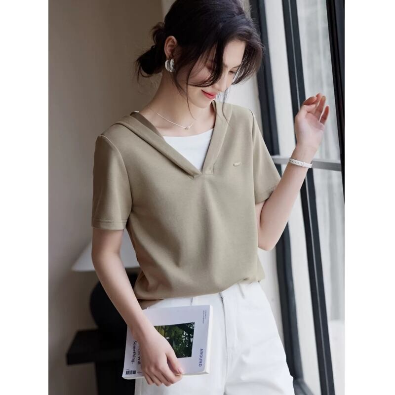 着回し力抜群 レイヤード風 ファッション Tシャツ<F-8345>