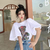 キュート プリント ファッション ゆったり 全4色 半袖 Tシャツ＜F-11521＞