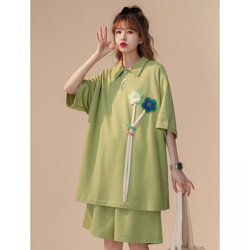 期間限定 ゆったり感アップ ファッション Tシャツ＋ショートパンツ セットアップ＜F-8679＞