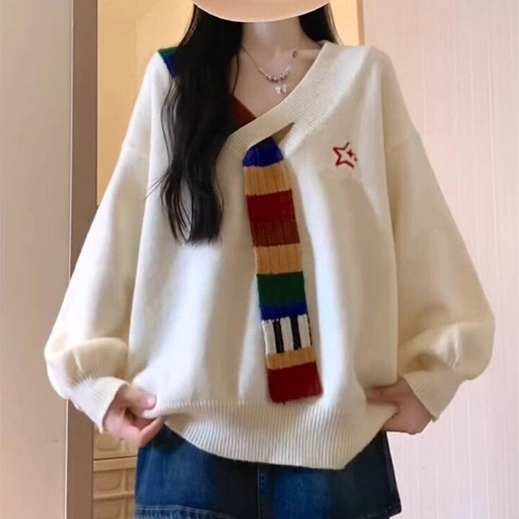 おすすめ スタイルアップ 定番シンプル大人可愛い ニットトップスF-9573