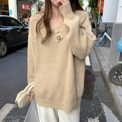 知的で品の良い   一目惚れ 3色選択可 長袖 ニット セーター＜F-2572＞