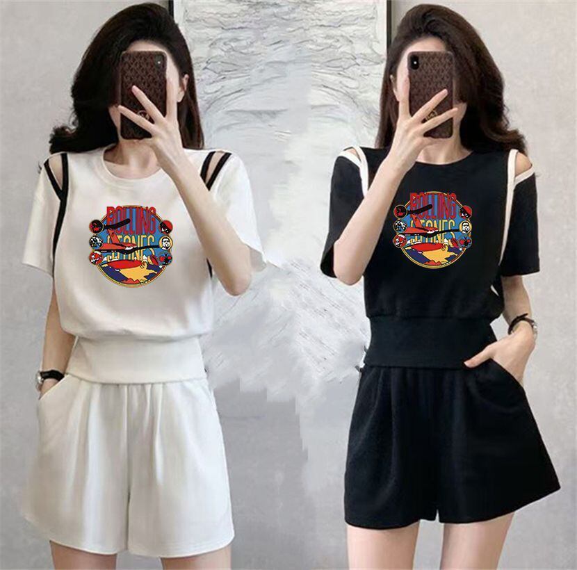 大人可愛い カジュアル 夏に嬉しい機能付き 半袖Ｔシャツⅹパンツセット全4色<F-11194>