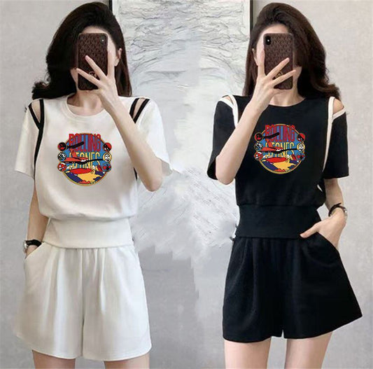 大人可愛い カジュアル 夏に嬉しい機能付き 半袖Ｔシャツⅹパンツセット全4色<F-11194>