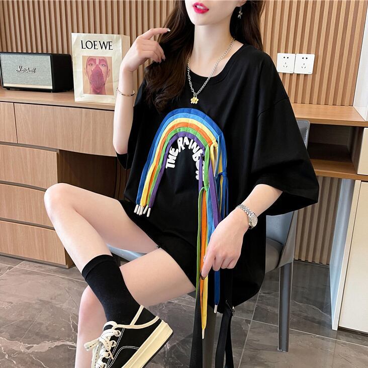 着回し力抜群 個性派 高見えデザイン 着心地良い 2色選択 半袖 Tシャツ <F-9277>