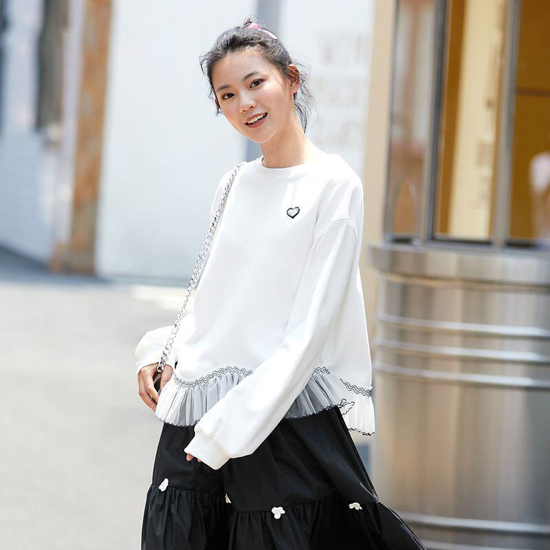 話題沸騰中 おしゃれ度高め 美人度アップ 切り替え 不規則 イレギュラー トップスF-9472