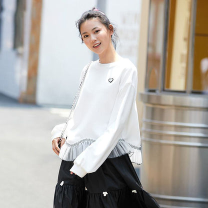 話題沸騰中 おしゃれ度高め 美人度アップ 切り替え 不規則 イレギュラー トップスF-9472