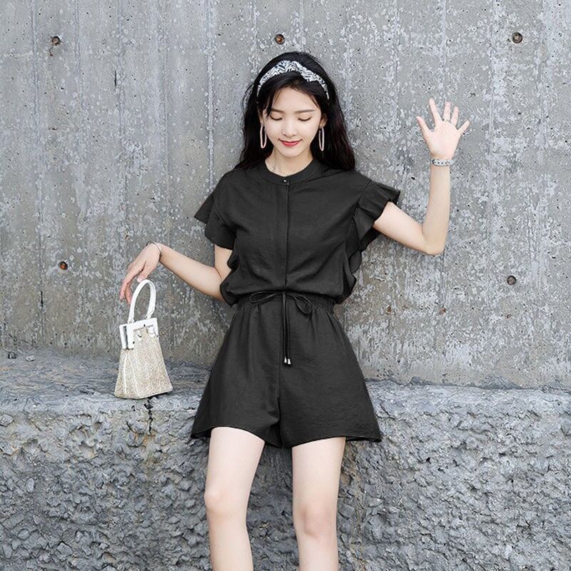 美人度アップ アバンギャルド カジュアル プリント 全7色 半袖Ｔシャツⅹパンツセット <F-11659>