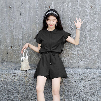 美人度アップ アバンギャルド カジュアル プリント 全7色 半袖Ｔシャツⅹパンツセット <F-11659>