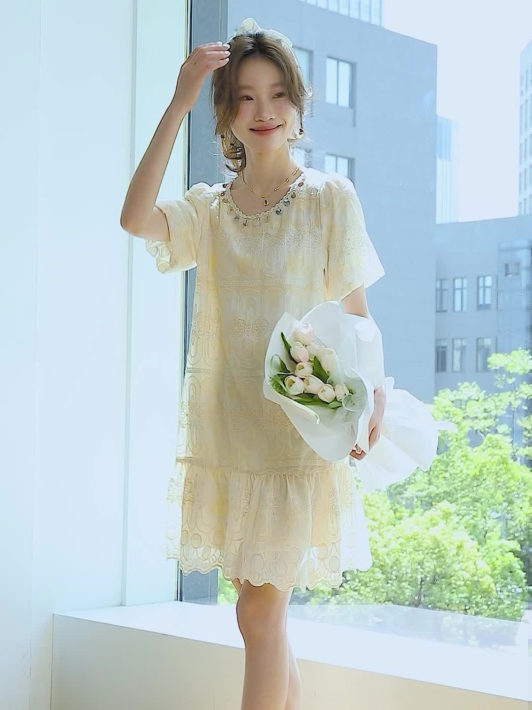 超人気 絶対流行 大人可愛い 早い者勝ち カジュアル 共2色 ワンピース<F-12121>