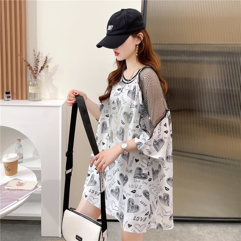 高級ホットドリル半袖Tシャツ<F-3005>