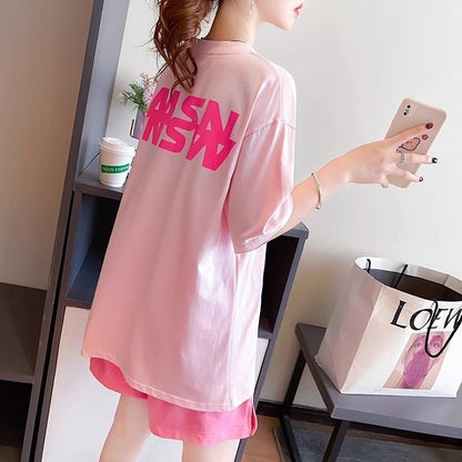 好感度UP カジュアル ファッション 上質 Ｔシャツⅹパンツセット<F-8456>
