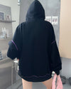 超人気商品   プリントフード付きパーカー三色あり＜F-4164＞