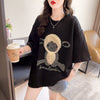 高級立体ハンドビーズコットン半袖Tシャツ<F-2998>