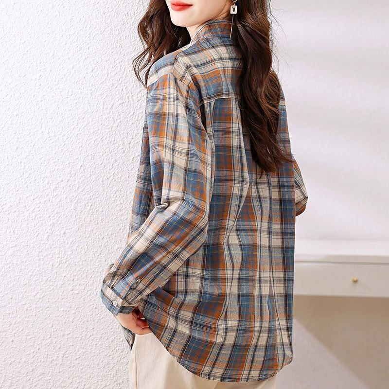 超人気 オシャレ 都市ファッショ デザイン チェック柄 切り替え Tシャツ ＜F-9514＞