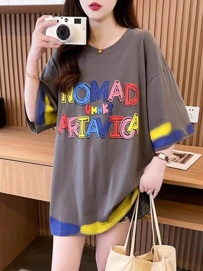 【半額！期間限定！！】着回し力抜群 個性派 ファッション プリント 3色選択 半袖Tシャツ＜F-8589＞
