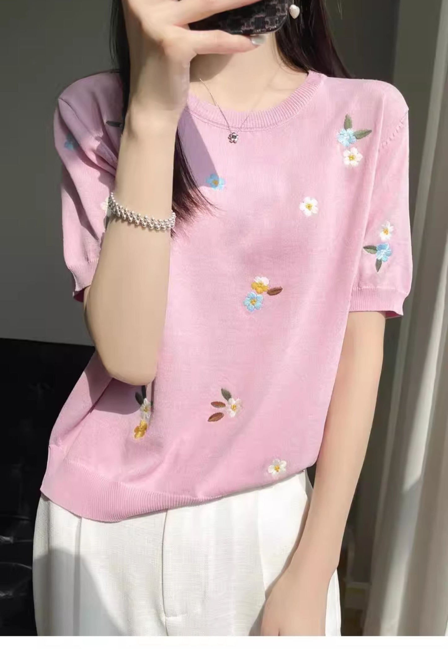 絶対流行 大好評 エレガント 好感度UP カジュアル 全4色 Tシャツ＜F-12054＞