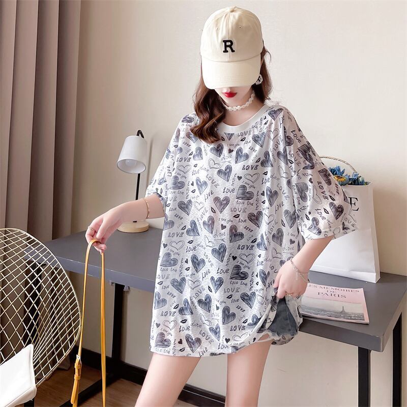 元気いっぱい   ゆったり 半袖 Tシャツワンピース ＜F-2100＞