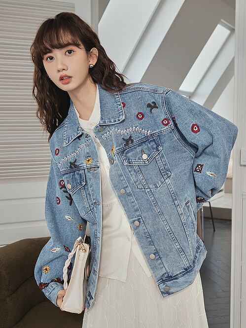 超人気   ファッション デニムジャケット<F-6543>