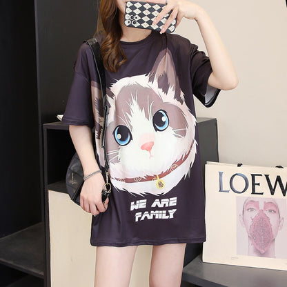 新商品 カジュアル 売り切れ必至 ルーズ プリント 全2色 半袖TシャツF-8777